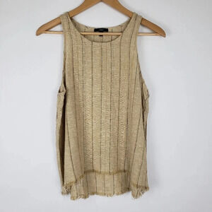 DREW Anthropologie Linen Natural Burlap Tank Top